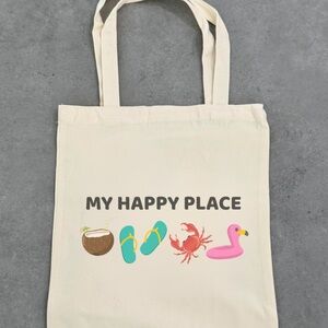 My happy place tote bag, beach tote